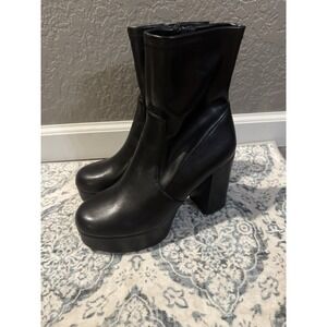 Madden Girl Boots High Heel Size 7.5 Black Excellent Condition Y2K